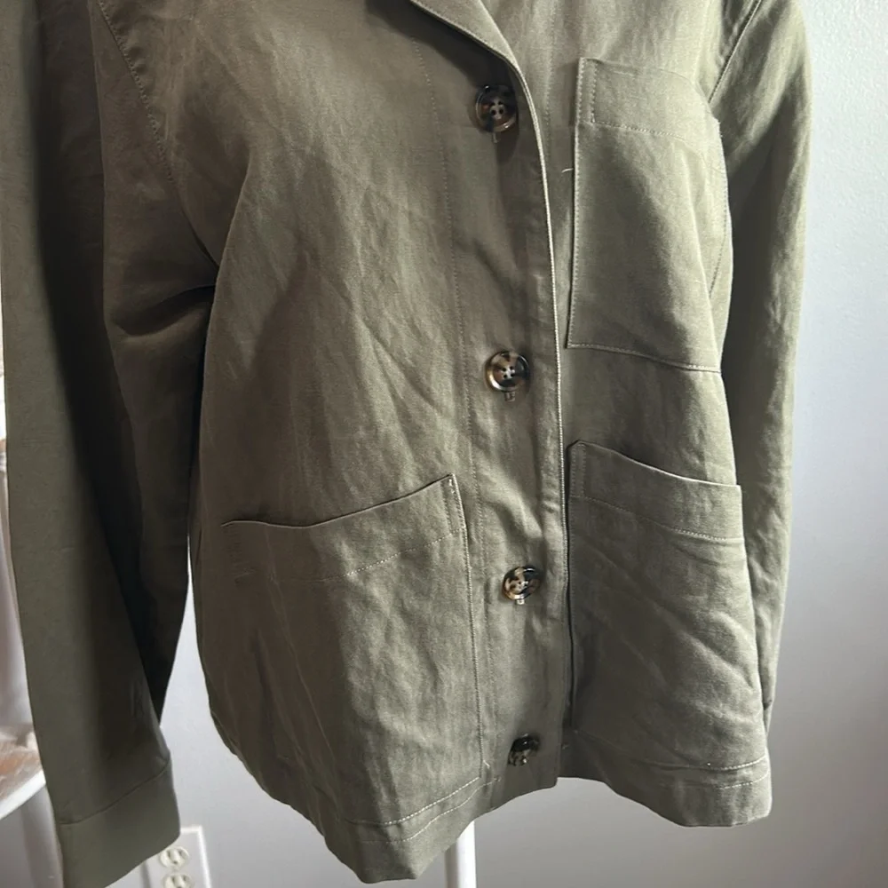 Amour Vert Military-Inspired Olive Utility Jacket